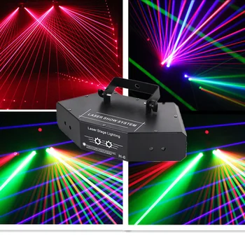 6-Глазные Лазерные Сканирующие Лампы DMX512 RGB Полноцветный Лазерный луч С Линейным Эффектом Сценического Освещения 6-Линзовый сканер Лазерное Оборудование Для Дискотеки DJ