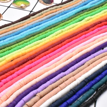 4 мм разноцветные Плоские Круглые бусины ручной работы из полимерной глины, чип-диск, Свободные распорные бусины Для изготовления модных ювелирных изделий, ожерелье 