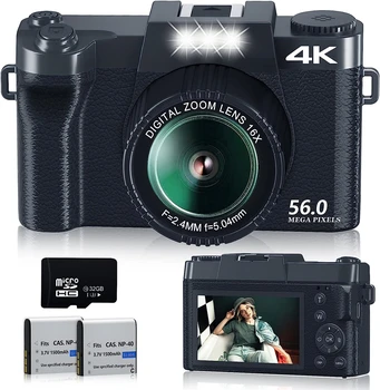 56-Мегапиксельная Цифровая Фотокамера 4K Видеокамера для видеоблогинга с Автофокусом Для прямой трансляции на YouTube 3 