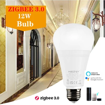 Miboxer 12 Вт RGB + CCT светодиодная лампа E27 AC100 ~ 240V С Регулируемой Яркостью Smart Lamp Zigbee 3.0 контроллер шлюза/Голосовое/Приложение Управление