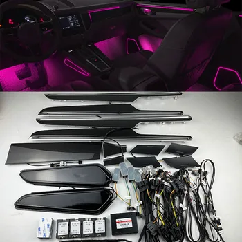 Для Porsche Macan 2014-2020 64-цветные светодиодные лампы окружающего света Автомобильный светильник с подсветкой Дверной панели Декоративный атмосферный светильник