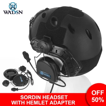 Гарнитура SORDIN WADSN Z211 тактический шлем Наушники с микрофоном Рельсовый кронштейн Снижение уровня шума Страйкбол Стрельба Охота на открытом воздухе