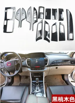 для 2014-2017 HONDA Accord 9/9,5 MK9/9,5, 1 лот, автомобильные наклейки, АБС-лопата, деревянное зерно, внутренняя декоративная крышка