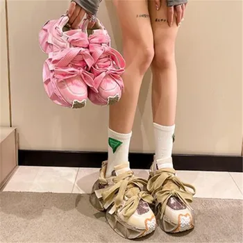 Новая женская спортивная обувь Daddy Shoes на платформе, женская невидимая обувь, увеличивающая рост, летние студенческие кроссовки для кампуса