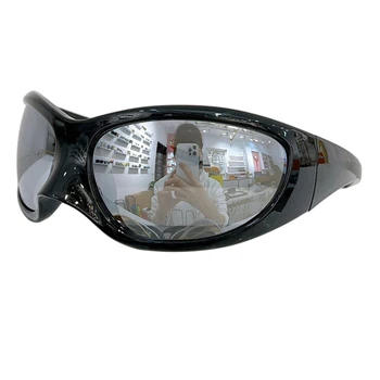 Горячая распродажа 2023, Новинка, солнцезащитные очки с выпуклыми очками для женщин и мужчин, Роскошные Зеркальные солнцезащитные очки с антибликовым покрытием UV400, очки
