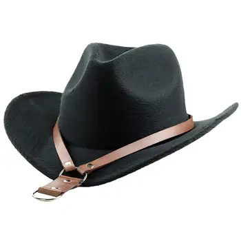 Настенная вешалка для ковбойских шляп, веревка-органайзер для шляп из искусственной коричневой кожи, веревка для показа шляп с металлической пряжкой из хромированного сплава для бейсболок