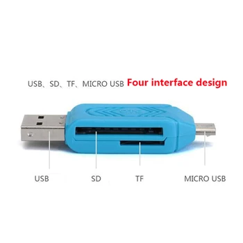 2 В 1 USB OTG Card Reader Адаптер флэш-накопителя для смартфонов и ПК Micro USB OTG TF/ SD Card Reader Телефонные Удлинители