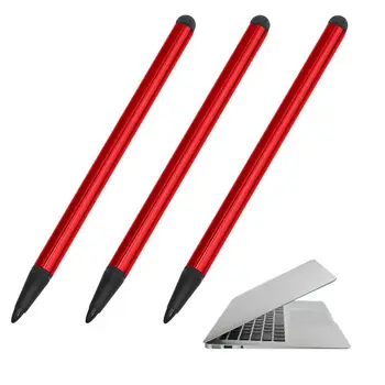 3 шт. Универсальный карандаш с двойным сенсорным экраном с двойной кремниевой головкой, стилус Caneta, Емкостная ручка для планшета, смартфона