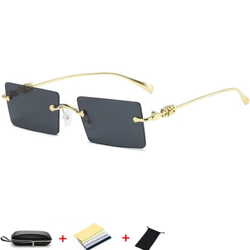 Ретро Маленькие прямоугольные солнцезащитные очки, Модные солнцезащитные очки в металлической оправе в стиле Ретро для мужчин, Женщин, Маленькие квадратные солнцезащитные очки, лето