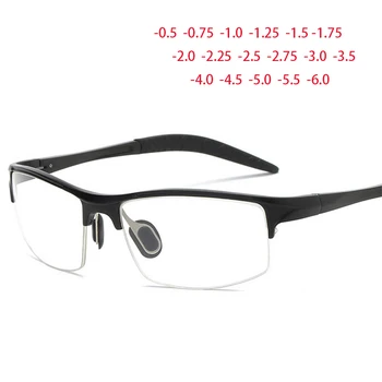 Обновленные спортивные очки с алюминиево-магниевой полукадрой 8177 для лечения близорукости по рецепту от 0 -1.0 -1.5 до -6.0