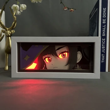 Светодиодный ночник Genshin Impact Mona Для украшения спальни Ночник Детская лампа Вырезанный из бумаги Лайтбокс Genshin Impact