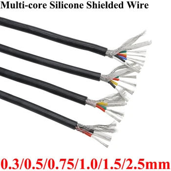 Sq 0,3 0,5 0,75 1 1,5 2 2,5 мм Экранированный кабель из мягкой силиконовой резины 2 3 4 6 Жил Изолированный Гибкий Медный Высокотемпературный Провод