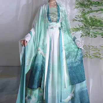 Древнекитайский традиционный комплект одежды Hanfu, Женское платье Принцессы с цветочной вышивкой, Косплей-костюм, Танцевальные платья для вечеринок