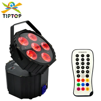 TIPTOP TP-G3036-6В1 6x18 Вт 6в1 RGBWA УФ-Батарея С питанием от Плоского Беспроводного DMX LED Par Light Угол объектива 18 Градусов DMX 6/10 Каналов