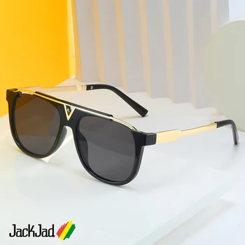 JackJad 2020 Модные Винтажные Классические Солнцезащитные Очки В Стиле Пилота с V-образным Вырезом Из Металла Для Женщин И Мужчин, Классный Брендовый Дизайн, Солнцезащитные Очки Oculos De Sol 2157