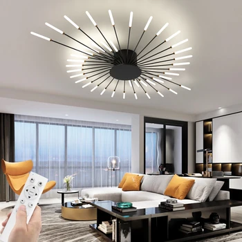 Современные светодиодные люстры, Потолочный светильник в форме фейерверка, Светильники для домашнего творчества, Декор для гостиной в апартаментах на вилле