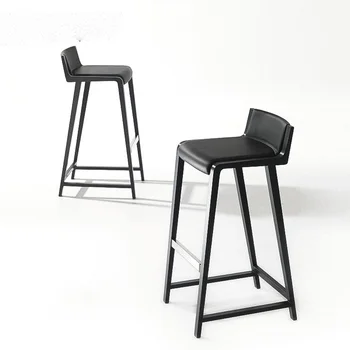 Барный стул, высокий табурет из массива дерева, современный простой барный стул, барный стул со спинкой из скандинавского ясеня, дизайнерский