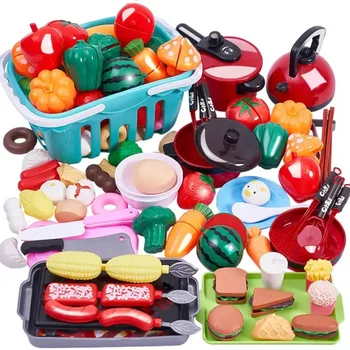 Режущая Игровая Пищевая Игрушка для Детей, Кухонные Принадлежности для Фруктов и Овощей, Развивающая Игрушка для Малышей, Подарок для Детей