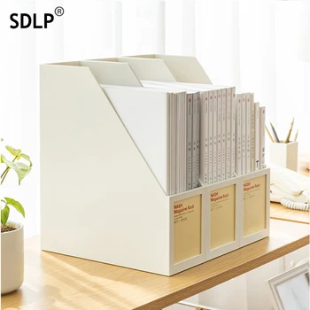 SDLP A4 Document Organize Пластиковый Держатель Для Файлов Коробка Для Хранения Бумажных Журналов 3 Цвета С Этикеткой Офисные Принадлежности Большой Емкости