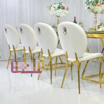 Складной дизайн из нержавеющей стали с рисунком на спинке, черный обеденный стул для мероприятий, белое золото, уличные свадебные стулья