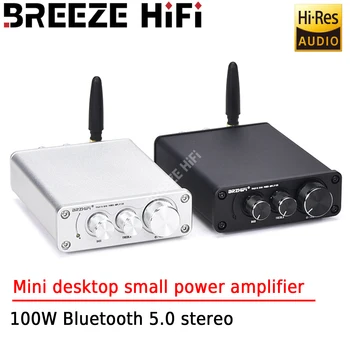 BREEZE HIFI MINI Мини-Усилитель Мощности Настольный Mini Fever высокоточный Цифровой Bluetooth 5,0 Стерео 100 Вт Домашний Усилитель