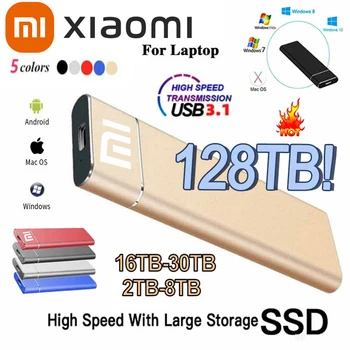 xiaomi SSD Оригинальный 128 ТБ 1 ТБ 2 ТБ Высокоскоростной Накопитель USB 3,0 Интерфейс Внешнего жесткого диска для Ноутбуков Компьютер Ноутбук