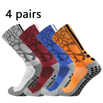 4 пары/набор новых нескользящих спортивных футбольных носков с сотовым захватом, профессиональные тренировочные футбольные носки Calcetas hombre