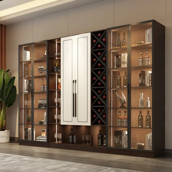 Скандинавская стеклянная дверь, простой современный малогабаритный книжный шкаф, шкафчик для хранения в гостиной, винный шкаф