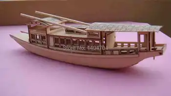 Модель NIDALE, Бесплатная доставка, вырезанная лазером деревянная модель, классическая китайская красная лодка, точная сборка, набор деревянных головоломок