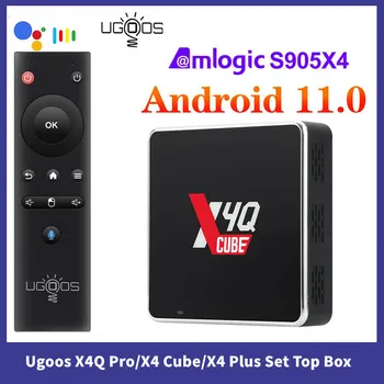 Ugoos X4Q Cube Смарт-приставка Android 11 X4Q Pro 4 ГБ 32 ГБ X4Q Plus 4 ГБ 64 ГБ Amlogic S905X4 2,4 G 5G WiFi BT5.1 1000M 4K TV Box