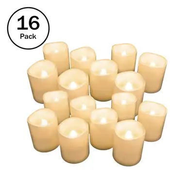 Светодиодные беспламенные свечи на батарейках для декора, белые