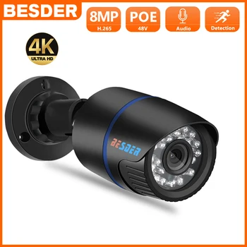 BESDER Ultra HD 8MP 4K IP-камера 48V POE 5MP 3MP 1080P Обнаружение Движения RTSP Оповещение по электронной почте CCTV Камера Видеонаблюдения XMEye