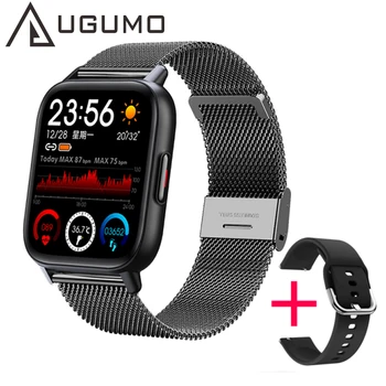UGUMO Новые 1,69-дюймовые смарт-часы Для Мужчин, температура тела, полный сенсорный экран, Умные часы Для женщин, точный Кислородный монитор, Фитнес-браслет