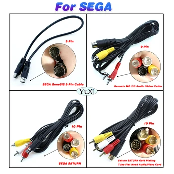 1 шт. аудио-видео кабель AV для SEGA Genesis Соединительный шнур 10-контактный разъем с никелевым/позолоченным покрытием Игровой кабель 1,8 М и 9-контактный конвертер