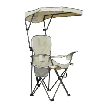Складной походный стул Quik Chair с регулируемой максимальной тенью -хаки/серый