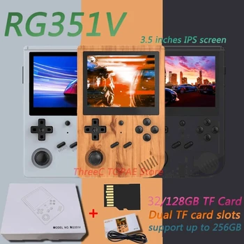 2021 Новая игровая консоль RG351V 128G с 3,5-дюймовым экраном, Ретро Мини Портативная карманная игровая консоль с открытым исходным кодом