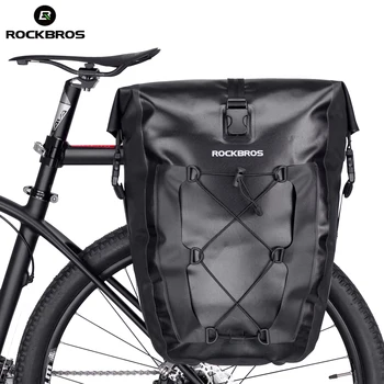 ROCKBROS Водонепроницаемая Велосипедная сумка 27Л Большой Емкости Велосипедная сумка Для Горного Велосипеда Седло Багажник Сумки Багажник Аксессуары Для Велосипеда