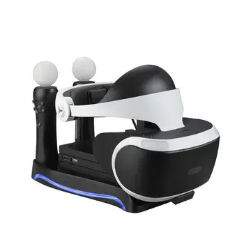 Подставка для дисплея зарядной станции PS4 VR 4 в 1, док-зарядное устройство, светодиодная витрина для гарнитуры Sony Playstation Move PS VR PSVR