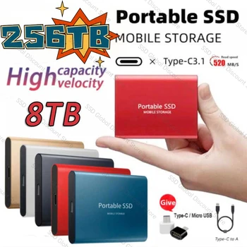 Оригинальный 500 ГБ SSD 64 ТБ SSD Usb3.1 Type-C 16 ТБ 8 ТБ Внешний жесткий диск Мобильные Твердотельные жесткие диски для Настольных ноутбуков Notebook