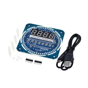 DS1302 Вращающийся цифровой светодиодный модуль сигнализации Электронные Цифровые Часы Светодиодный индикатор температуры 5 В