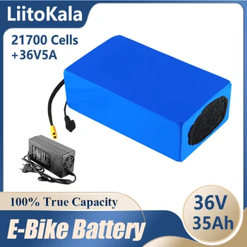 LiitoKala 36 В 35Ah литиевая батарея 21700 5000 мАч 10S7P литий-ионная для 1000 Вт электровелосипеда, скутера, велосипедной тележки для гольфа, трехколесного велосипеда + 42 В 5A