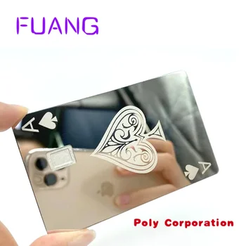 Сублимационная пустая изготовленная на заказ металлическая визитная карточка с зеркальной гравировкой NFC, торговая карточка Visa, металлическая кредитная карта с лазерной магнитной полосой