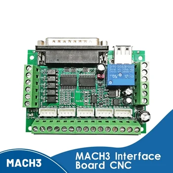 Гравировальная доска MACH3 с ЧПУ 17 портов, Интерфейс драйвера 5-осевого шагового двигателя, плата изоляции оптрона с USB-кабелем