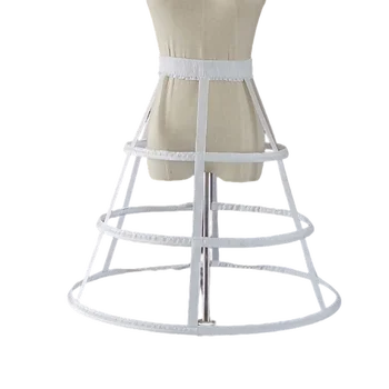 Свадебная нижняя юбка Трапециевидной формы с 3 обручами, Кринолиновая юбка в клетку из рыбьей кости для косплея, вечеринки по случаю дня рождения