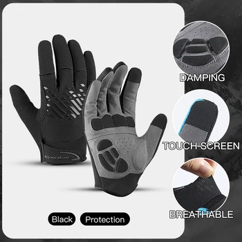 Перчатки с сенсорным экраном для горного Велосипеда на открытом воздухе с длинными пальцами, Дышащие амортизирующие Спортивные Перчатки для фитнеса, осенне-зимние перчатки для верховой езды