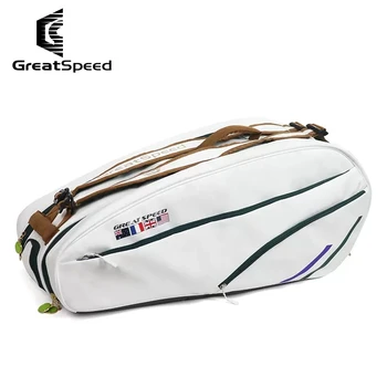 Теннисная сумка GreatSpeed с 6 упаковками, наплечная ракетка для бадминтона с независимыми шторками для обуви, складское издание, ракетка