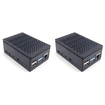 Лучшие Продажи 2X Для Raspberry Pi 4 Case Shell Box Корпус С Возможностью Установки Охлаждающего Вентилятора Алюминиевый Корпус Радиатора Для Raspberry Pi 4B