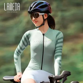 LAMEDA, Летний женский Трикотаж с Длинным Рукавом, Велосипедные Брюки с коротким рукавом, быстросохнущая Ткань, Светоотражающий курсор, Полиэстер