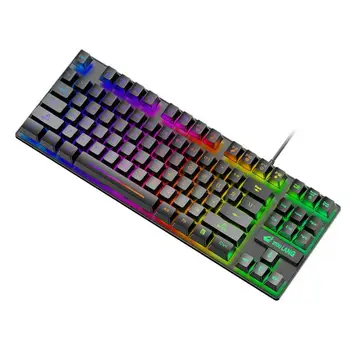 Проводная Водонепроницаемая механическая клавиатура Клавиатура с подсветкой 87 Клавиш K16 RGB Цветной Компьютерный Аксессуар для ноутбука