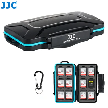 JJC 24-Слотный чехол для карт CF с карабином, держатель для карт SD, Водонепроницаемый Жесткий чехол для 12 карт SDHC SDXC + 12 Карт CFexpress типа A